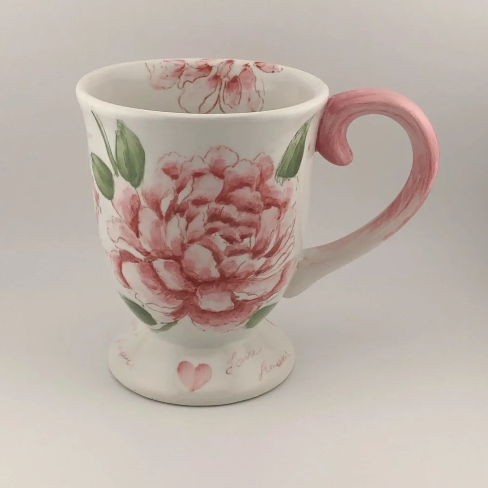 Maxcera Amour 16oz Mug White Pink Green - Picture 1 of 3